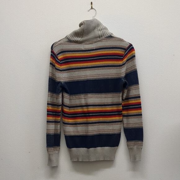 Sun + Stone Cozy Gray and Blue Turtleneck Sweater size small - Picture 6 of 6